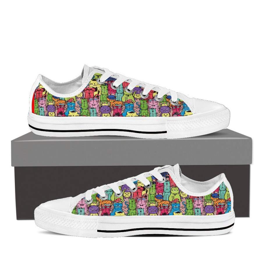 Cartoon Cats Low Tops (Women’s)