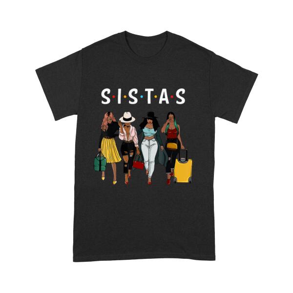 Personalized Sistas African American T Shirt, Afro Girls Shirt For Woman