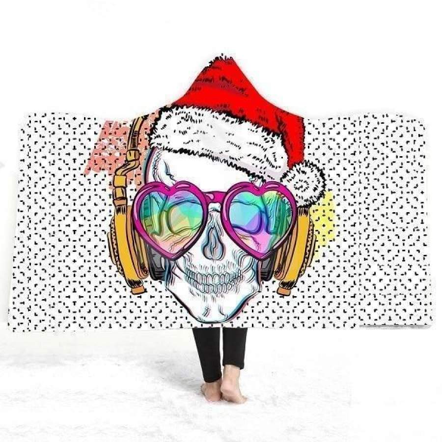 X-Mas Skull Ugly Hooded Blanket Christmas Decoration Ideas Christmas Gift Ideas