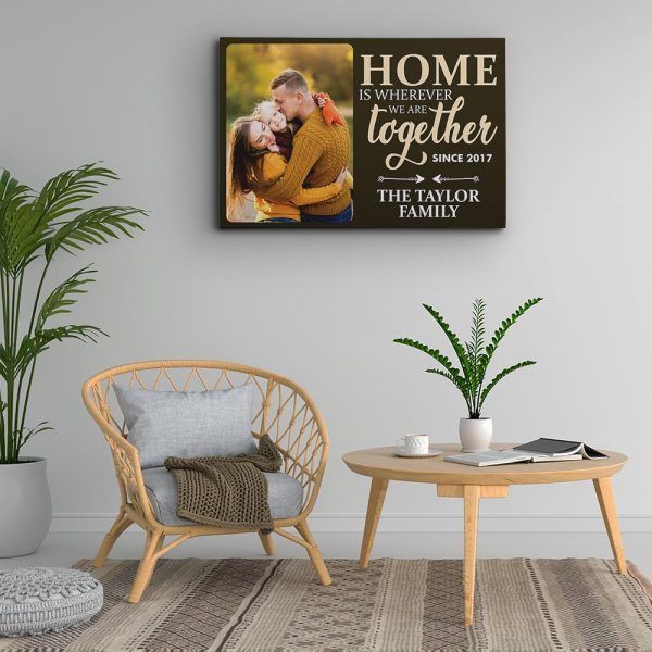 “Home is Wherever We Are Together” Custom Photo Canvas