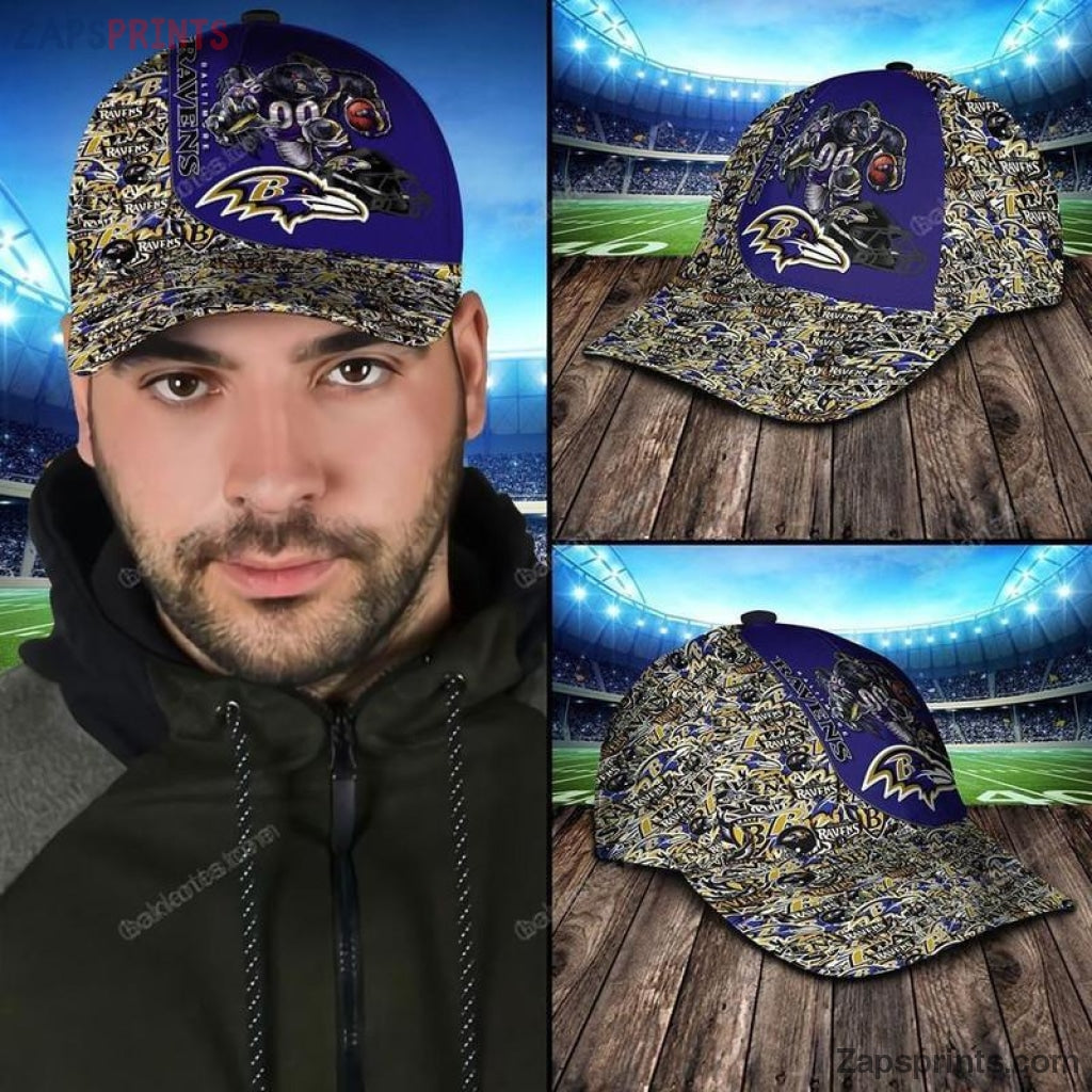 Baltimore Ravens Patterns 3D Classic Cap Gift For Fan Football Lovers