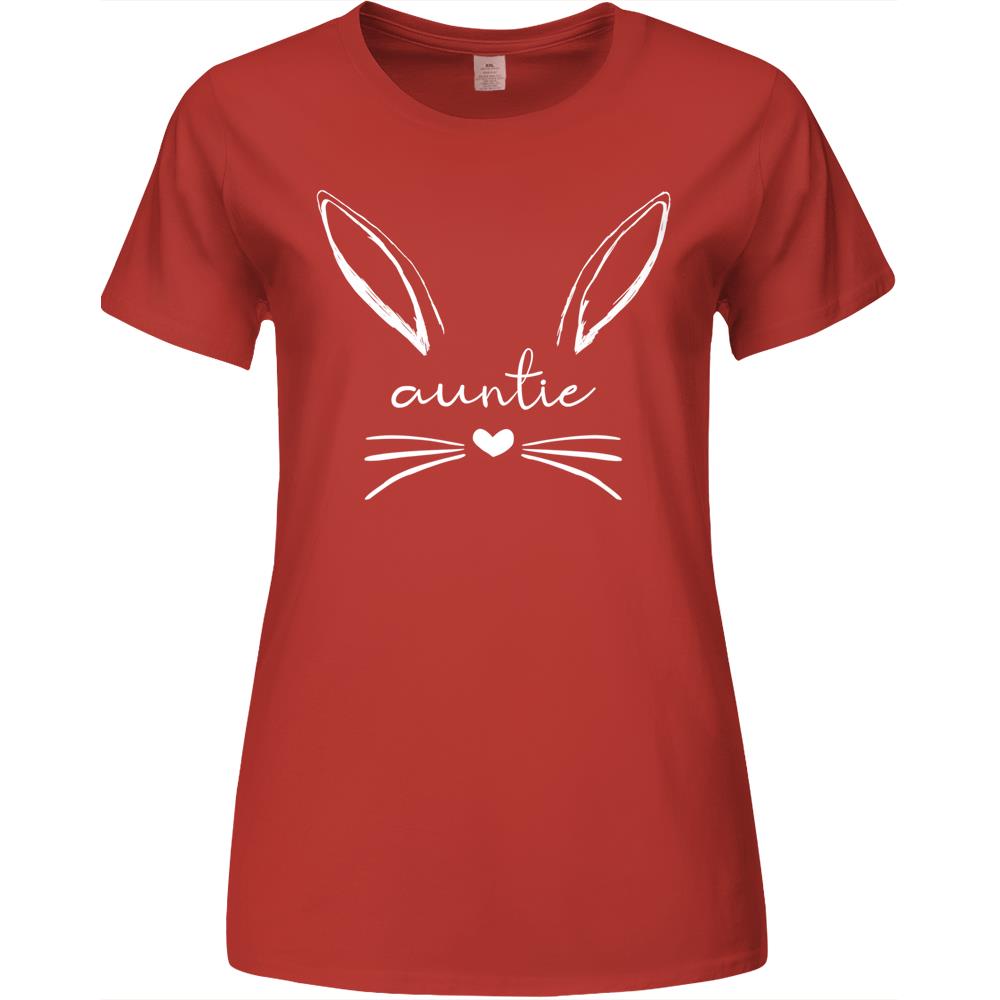 Auntie Cute Bunny T-shirt, Easter Gift For Aunt Premium Womens Tshirts