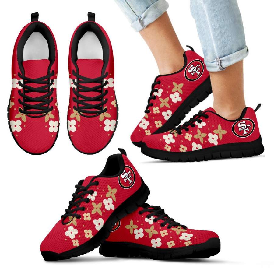 Flowers Pattern San Francisco 49ers Sneakers