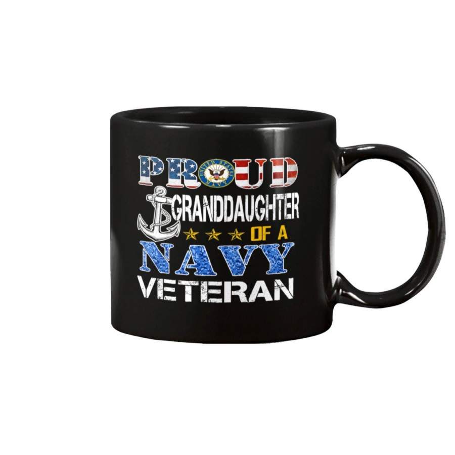 Proud Granddaughter Of A Navy Veteran American Flag Military Mug