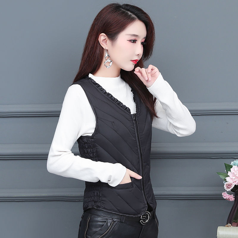 Woman Jacket Vest Light Women’s Short Close-Fitting Liner Close-Fitting Autumn Winter down Cotton-Padded Vest Chaleco Mujer alx