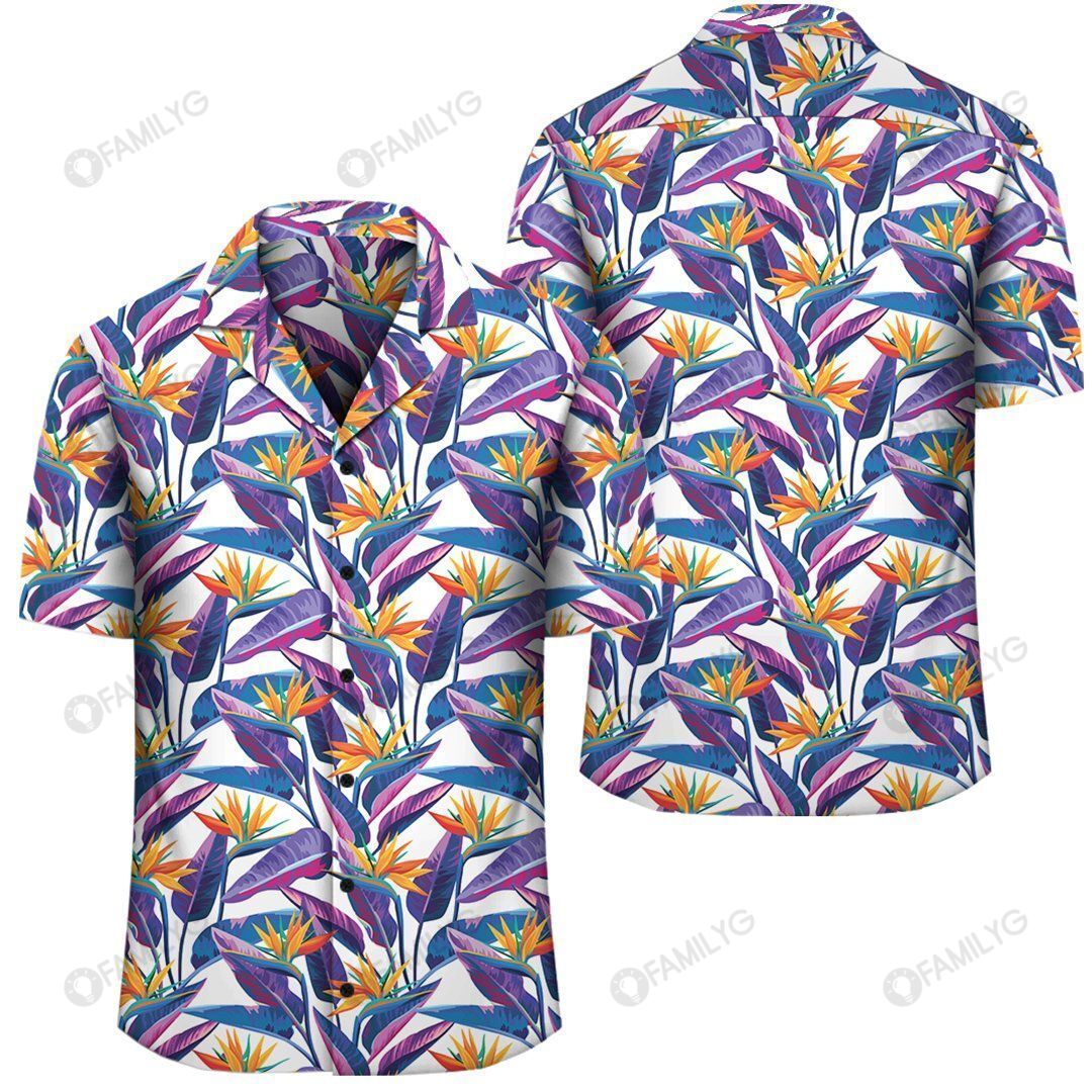 Tropical Strelitzia Hawaiian Shirt Summer Hawaiian For Men, Women, Couple