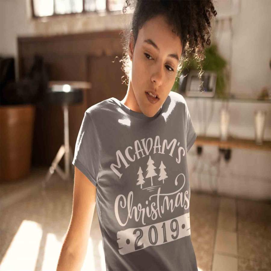 Women's Personalized Christmas Shirt Custom Christmas Tree Shirt Cute Matching Christmas Shirts Pine Trees Christmas Pajama Shirt