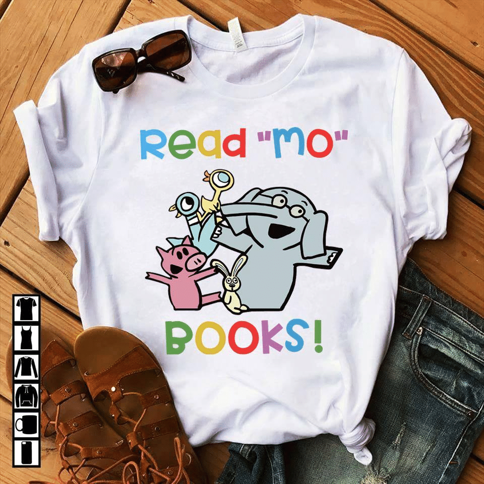 Elephants read mo books T shirt hoodie sweater G95