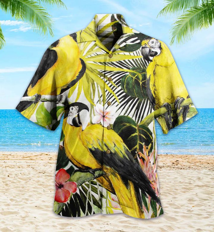 Tropical Parrot Hio Yellow Hawaii Shirt Ha4706