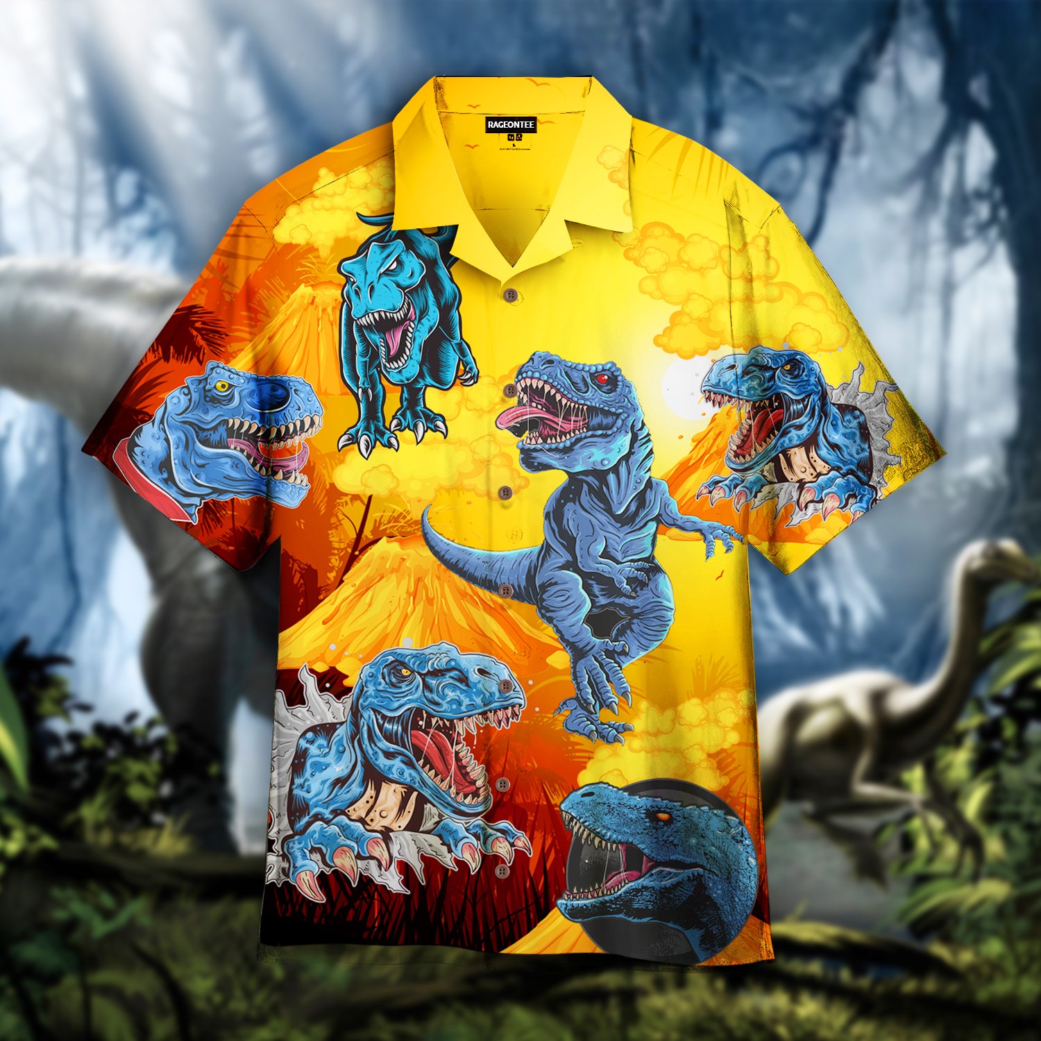 Volcano T Rex Roar Hawaiian Shirt | For Men & Women | Adult | Wt1138