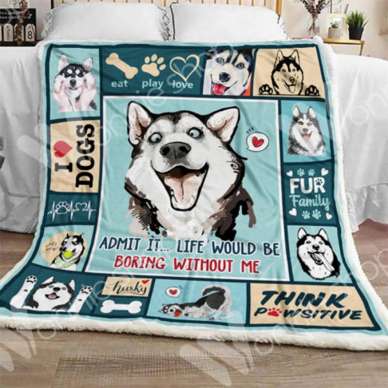 Siberian Husky Dog Sherpa Blanket OCT3003 90O47