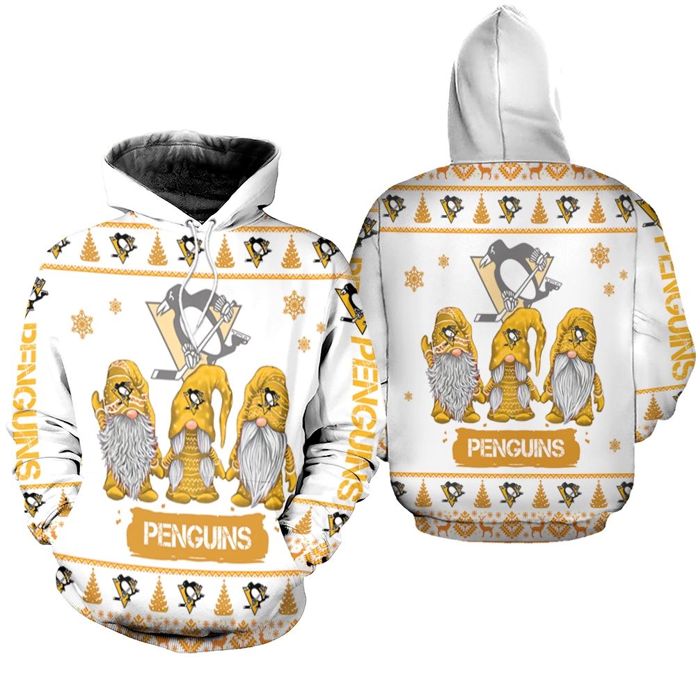 Christmas Gnomes Pittsburgh Penguins Ugly Sweatshirt Christmas 3D Hoodie