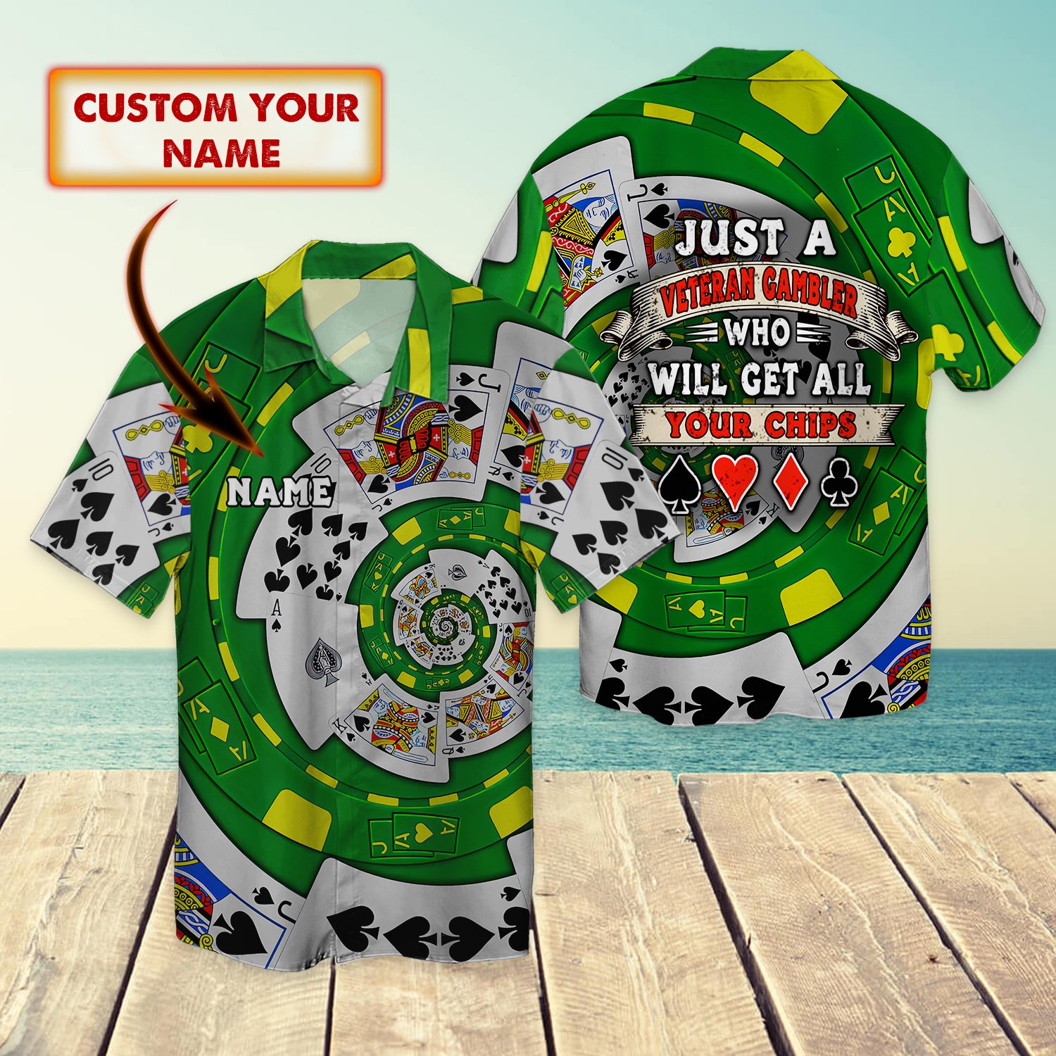 Veteran Poker – Custom Hawaiian Shirt – H9H3-480