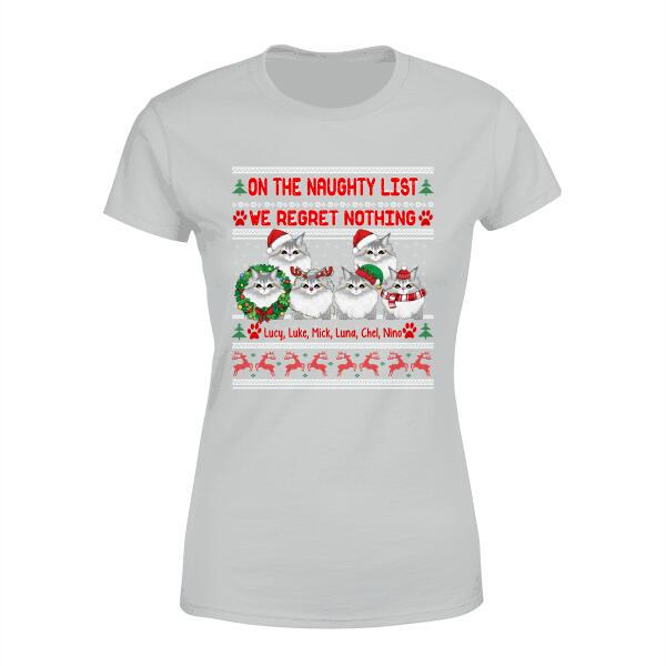 Personalized Shirt, Up To 6 Cats, Christmas Is Better With Cats, Christmas Gift For Cat Lovers