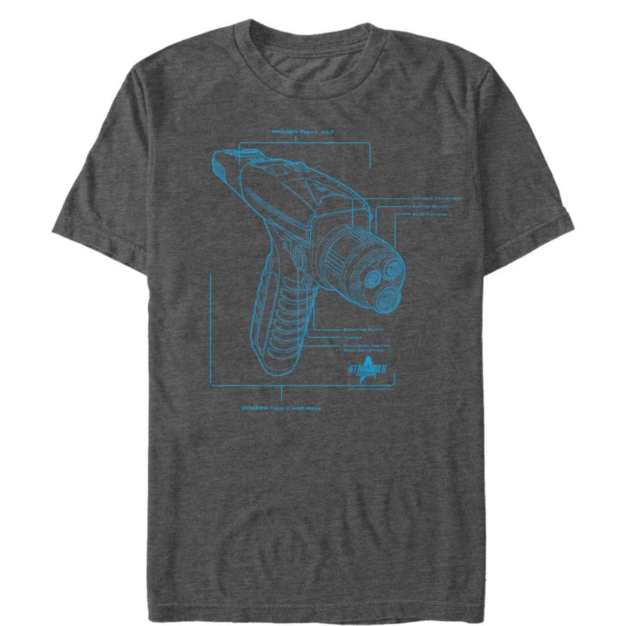 Star Trek Men’s Discovery Phaser Schematics  T Shirt