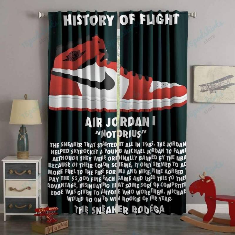 3D Printed Jordan Shoes Custom Living Room Curtain