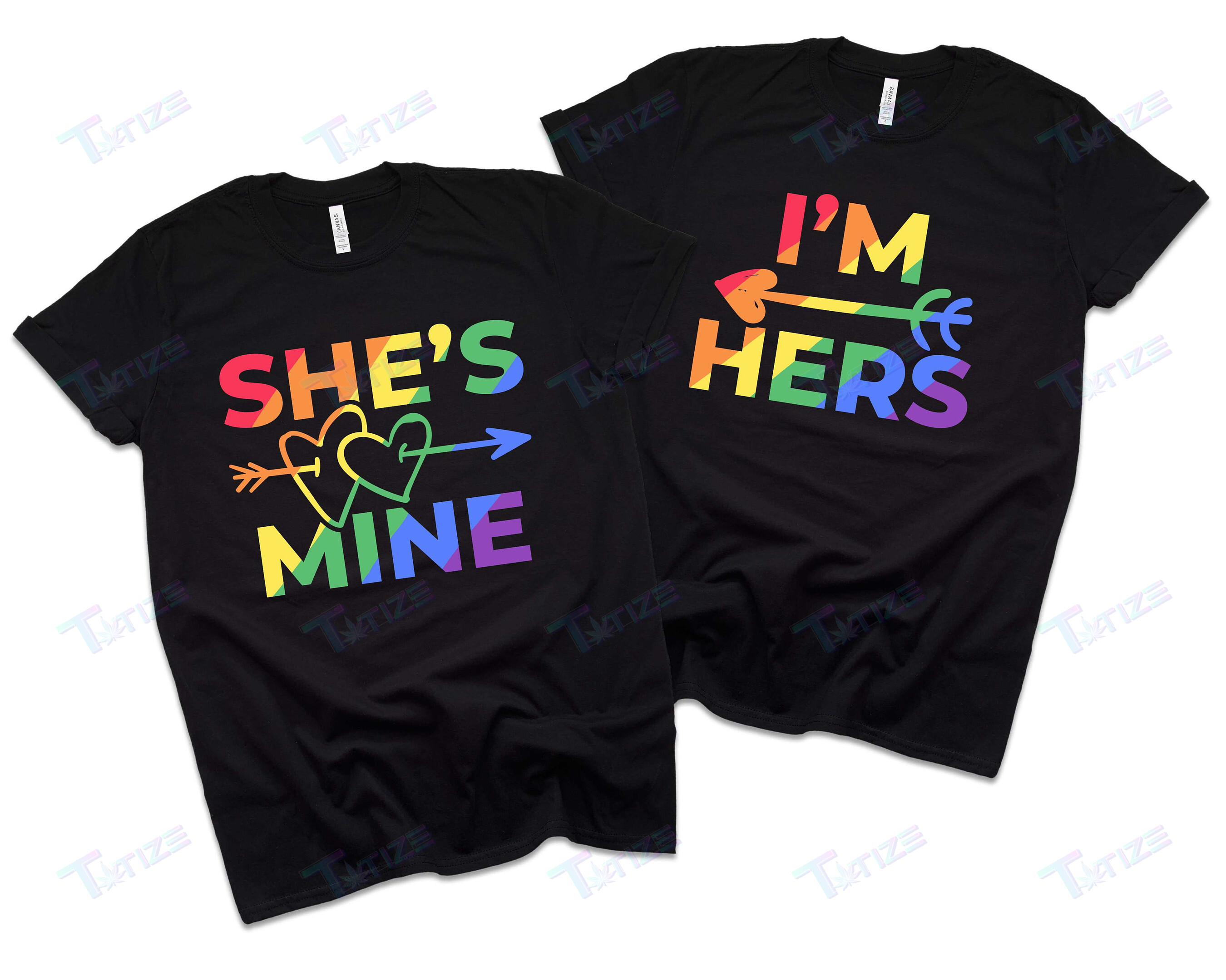 Lgbt Lesbian Couple Matching Shirt She’S Mine I’M Hers Graphic Unisex T Shirt, Sweatshirt, Hoodie Size S – 5Xl