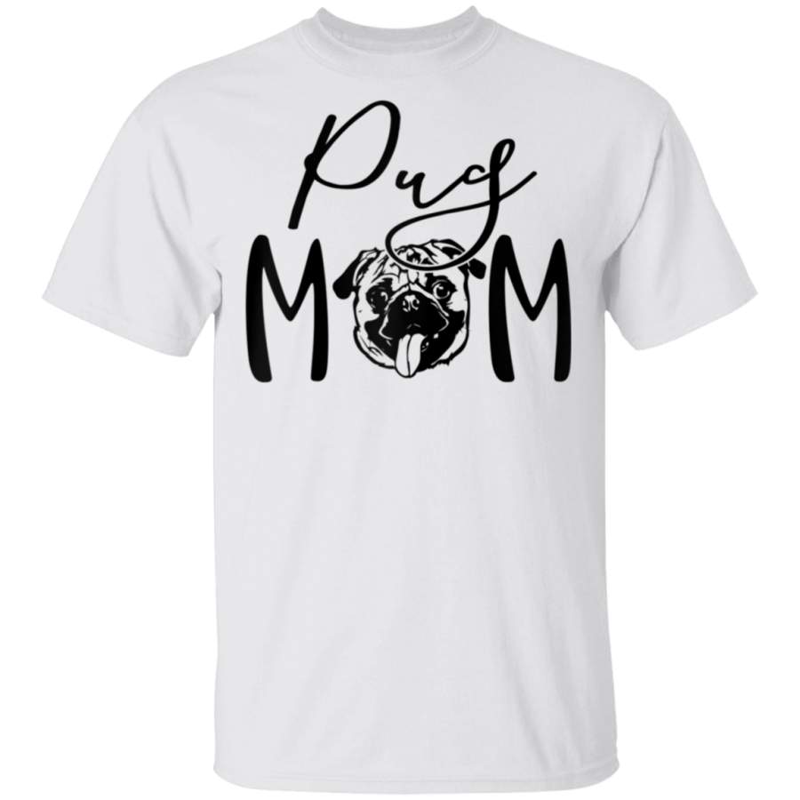 Pug Mom Dog Mom Mama Owner Rescuer Puppy Lover Raglan Baseball T Shirt