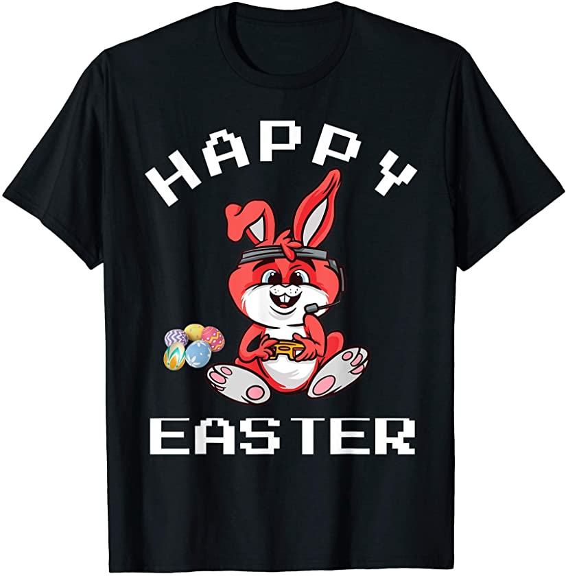 Video Game Easter Bunny Gaming Controller Boys Girls Gamer T-Shirt