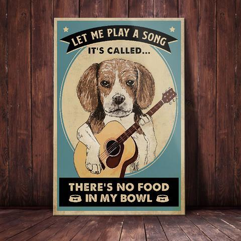 Beagle Dog Vintage Poster Print, Canvas Wall Art, Canvas Poster Wall Decor