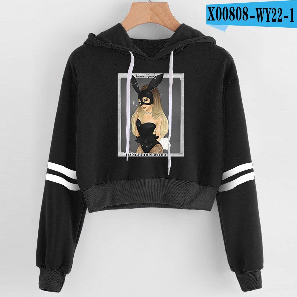 Ariana Grande Album Hoodies Korean Crop Top Sweatshirt