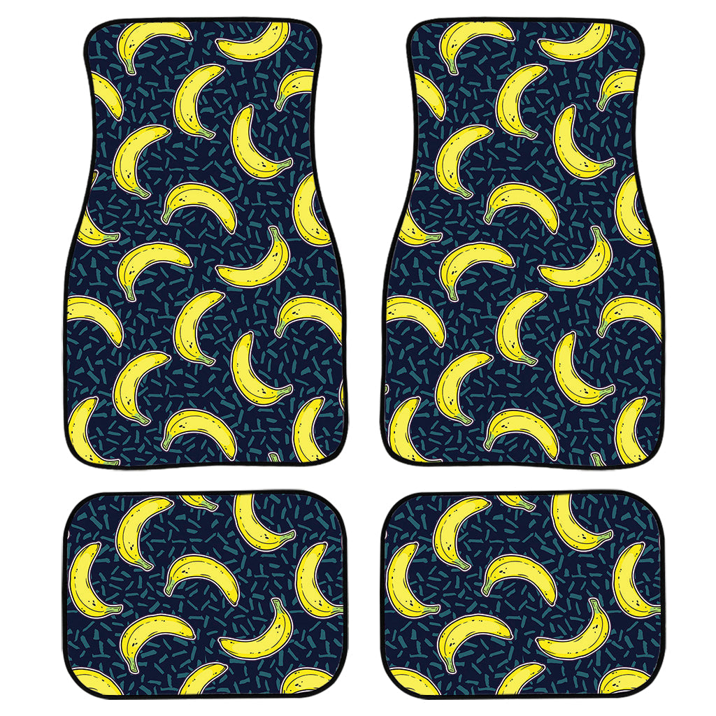 Banana Fruit Pattern Print Front And Back Car Floor Mats, Front Car Mat