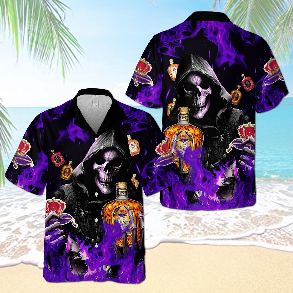 Crown Royal Flame Smiling Death Hawaii Shirt Ha12899