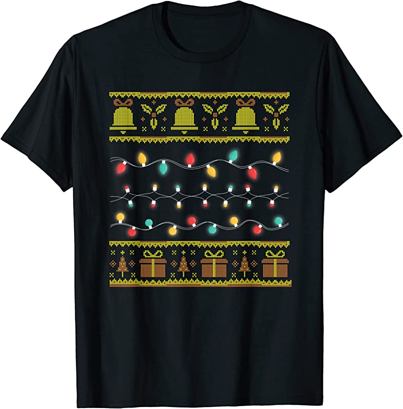 Ugly Christmas Lights Santa Claus New Year X-Mas Decoration T-Shirt