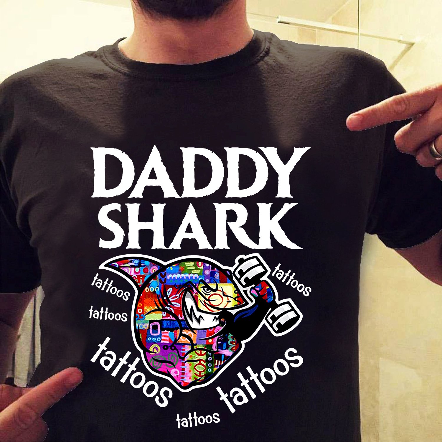 Custom Personalized Funny Grandpa & Dad Tee Shirts Printing Father’S Day, Birthday Gift For World’S Best Dad – Daddy Shark – Personalizedwitch