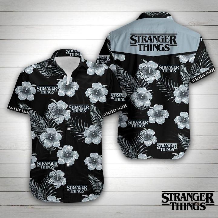 Stranger Things Floral Hawaii Graphic Print Short Sleeve Hawaii Casual Shirt Ha58277