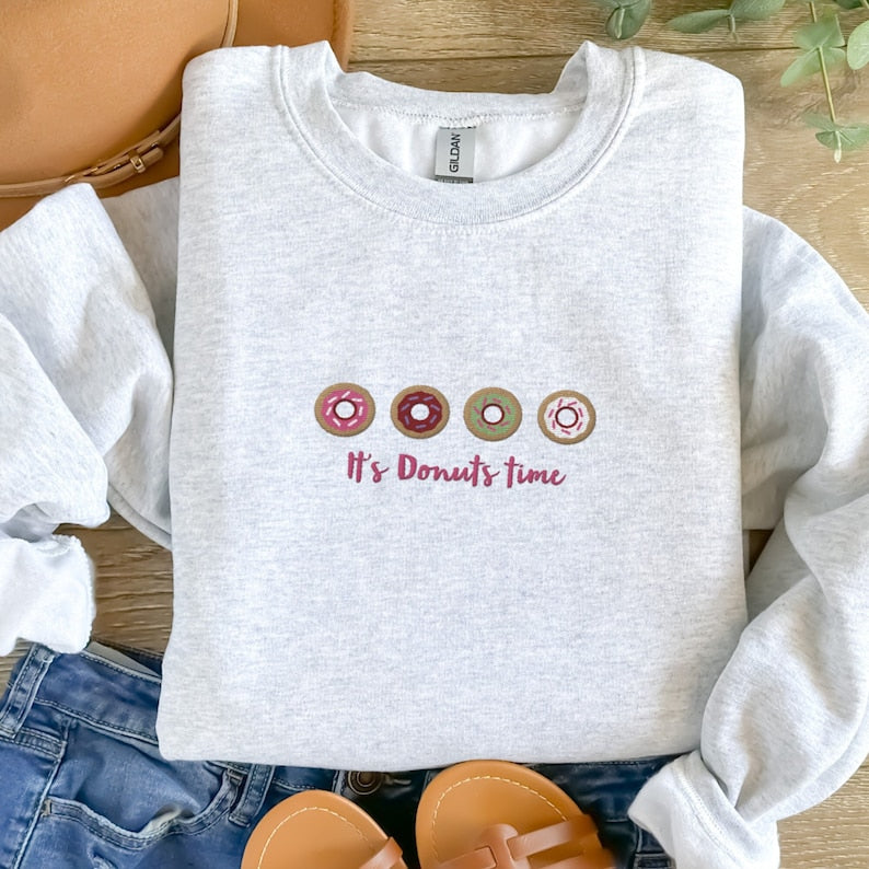 Donuts Lover Embroidered Sweatshirt