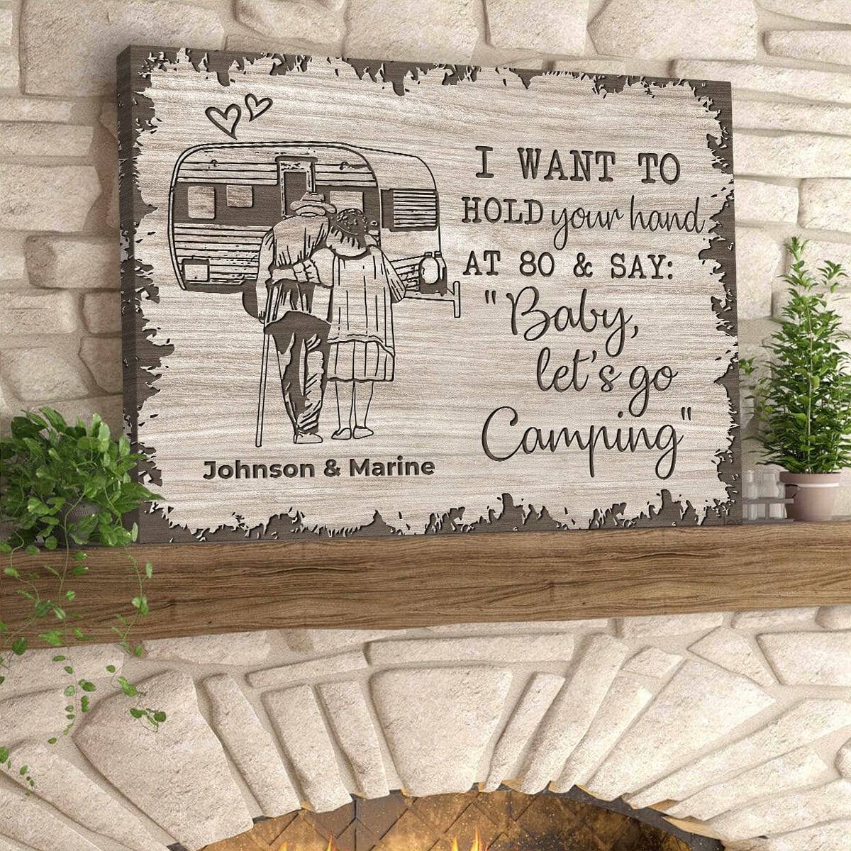 Personalizedfury-Personalized Baby Let’S Go Camping Canvas Print Wall Art,Perfect Custom Birthday Anniversary Gift For Couple,Husband,Wife Wdc0504Egn02