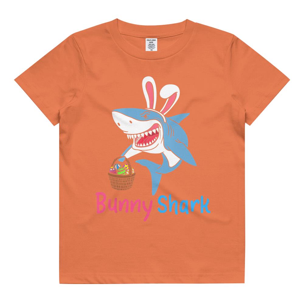 Bunny Shark Clothing Funny Easter Egg Hunting Kids T Shirt