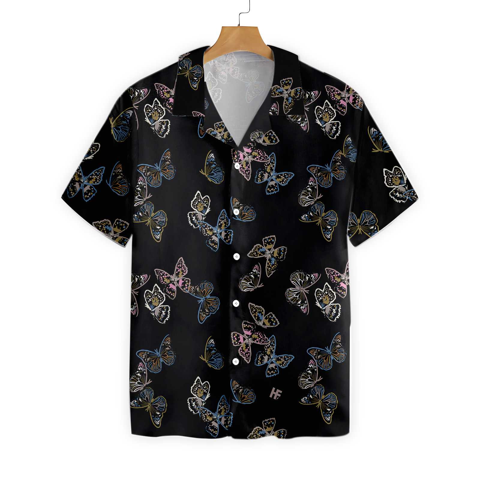 Paint Brush Butterflies Shirt For Men Hawaii Ha79585