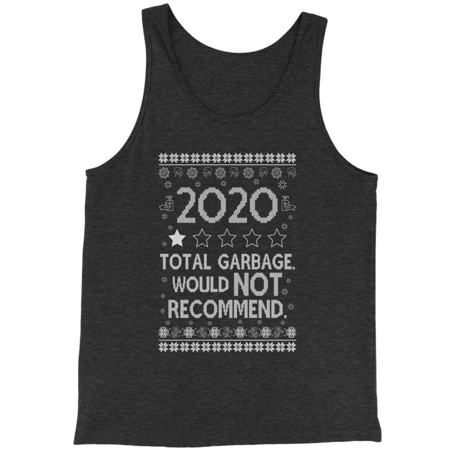 2020 Total Garbage Review Ugly Christmas Sweater Jersey Tank Top for Men