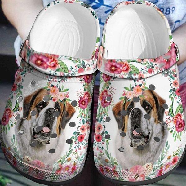 St Bernard Personalized Clog, Custom Name, Text, Color, Number Fashion Style For Women, Men, Kid, Print 3D