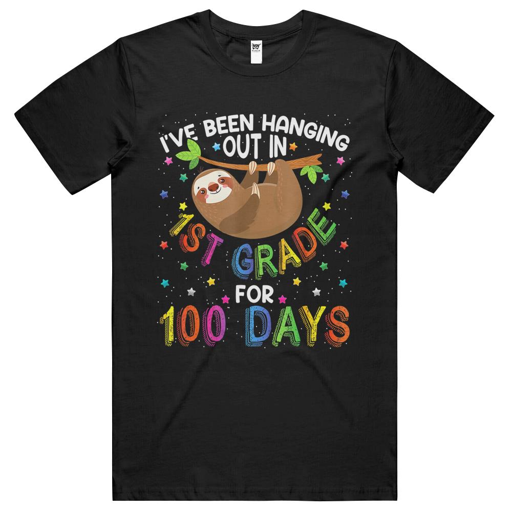 100Th Day Of School Sloth Design – 1St Grade 100 Days School T Shirts