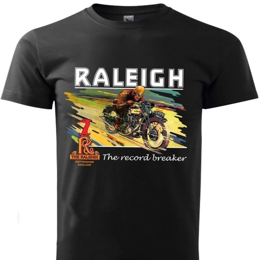 Raleigh Classic Vintage Motorcycle Mens Casual Tops Cotton T Shirt