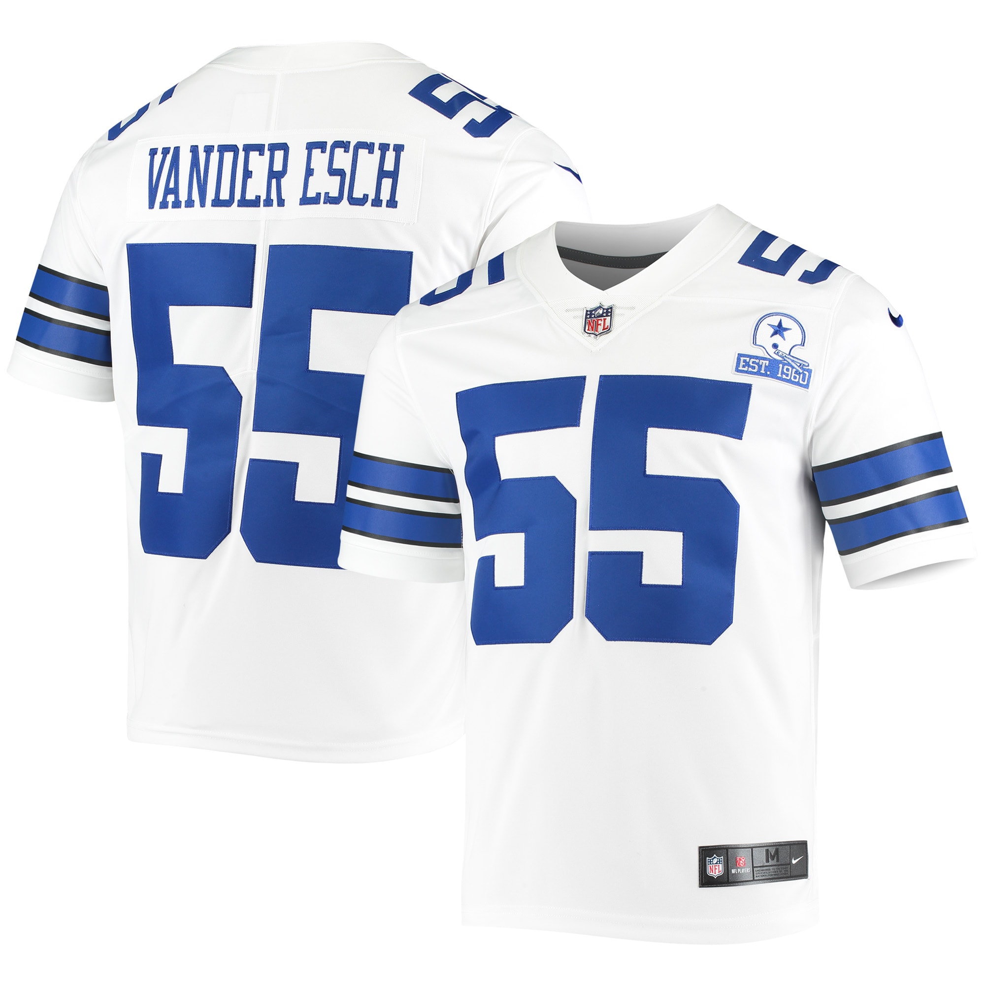 Men’s Dallas Cowboys Leighton Vander Esch White 60th Anniversary Limited Jersey