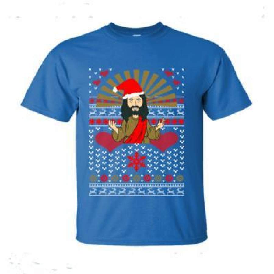 AGR Ugly Christmas Sweater Love Jesus Xmas – Ultra-Cotton T-Shirt