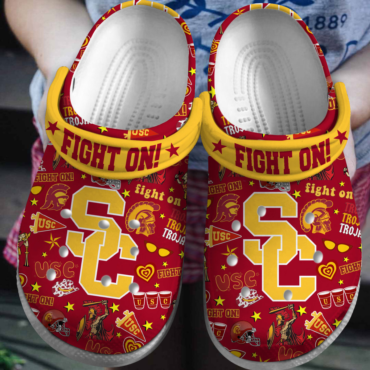 Southern California Trojans NCAA Sport Crocss Crocband Clogs Shoes Comfortable For Men Women and Kids