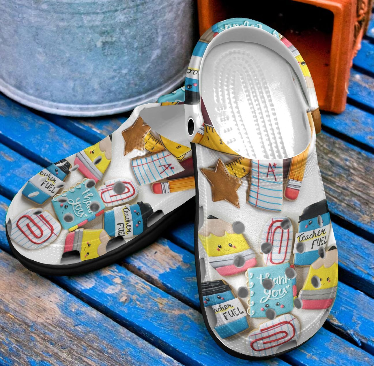 Teacher Personalized Clog, Custom Name, Text, Color, Number Fashion Style For Women, Men, Kid, Print 3D Clay Teacher Items