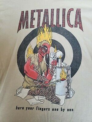 Vintage 1997 Metallica Pushead 2-sided Burn Your Fingers Metal   T-shirt 3026