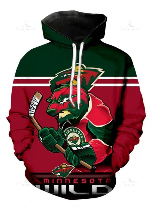 Minnesota Wild Hoodie 3D Ultra-Cool Long Sleeve Gift S