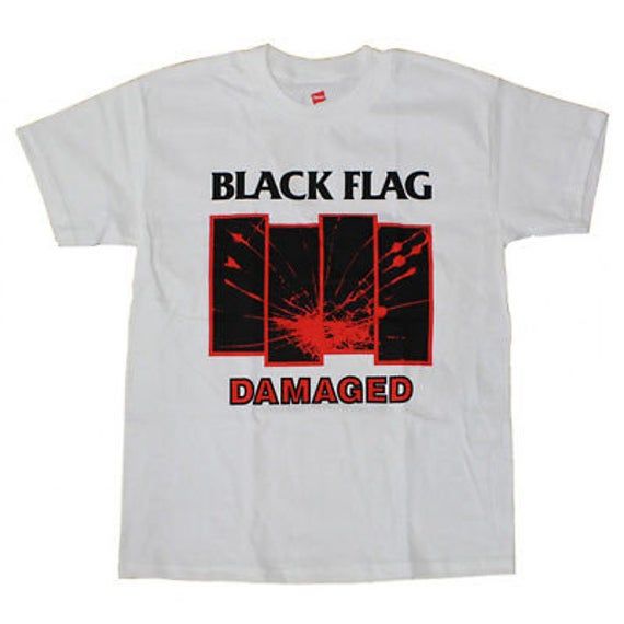 Black Flag Damaged Punk Band White Shirt