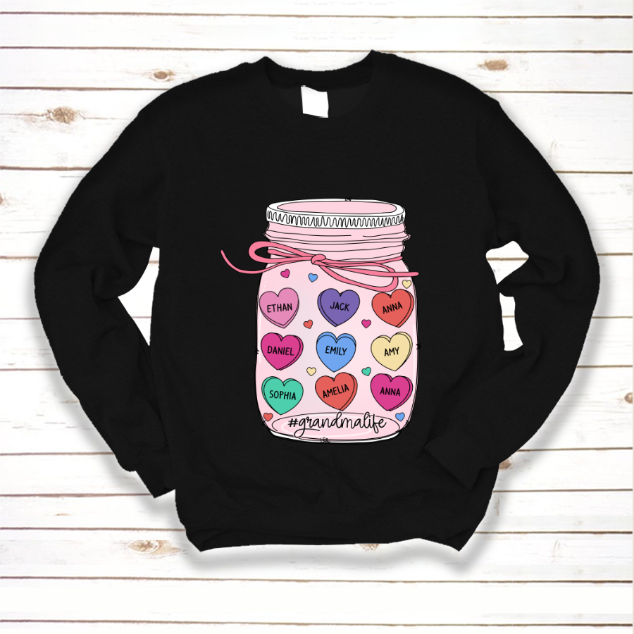 Grandma And Grandkid’S Hearts Valentine Shirt Sweatshirt