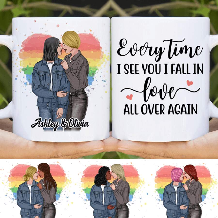 See You Fall In Love LGBT Couple Personalized Mug