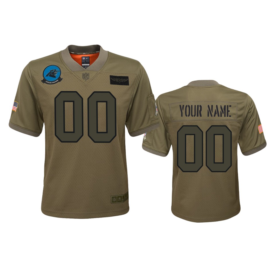 Youth Carolina Panthers Csutom Camo 2019 Salute To Service Game Jersey