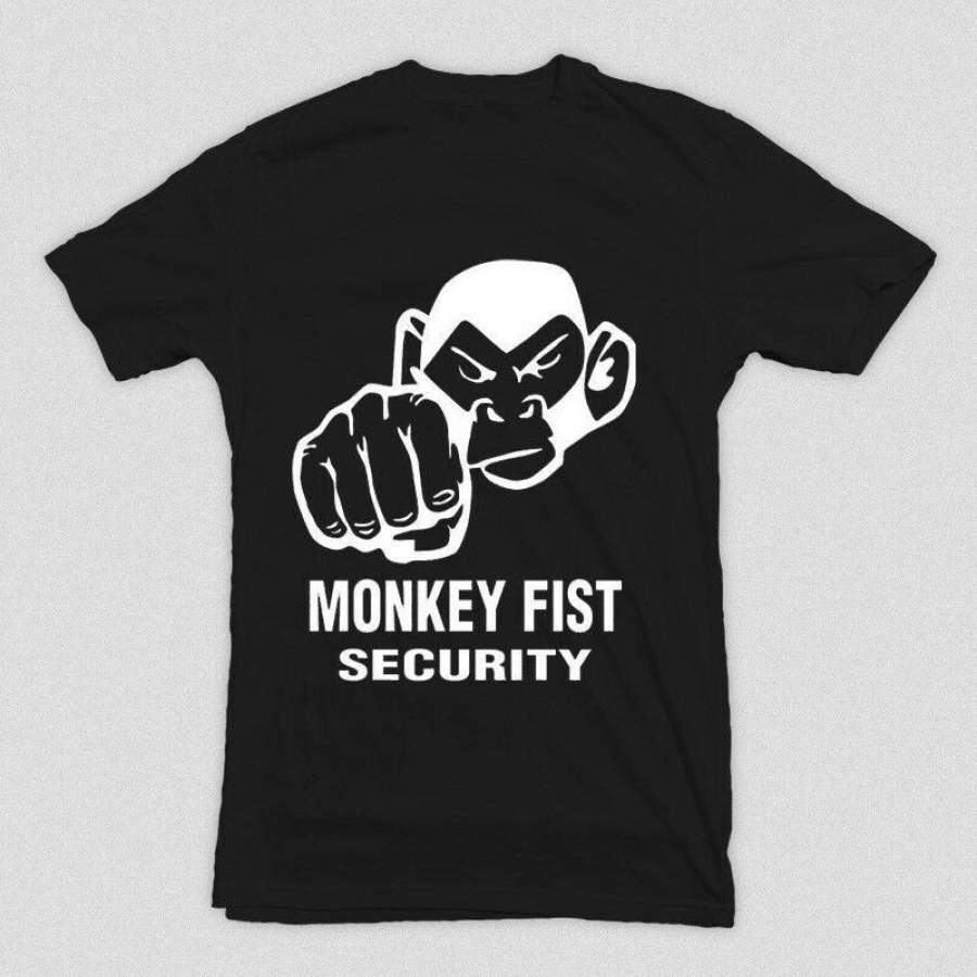 Monkey Fist Security Letter Graphic Fashion Mens Cotton Round Neck T-Shirt