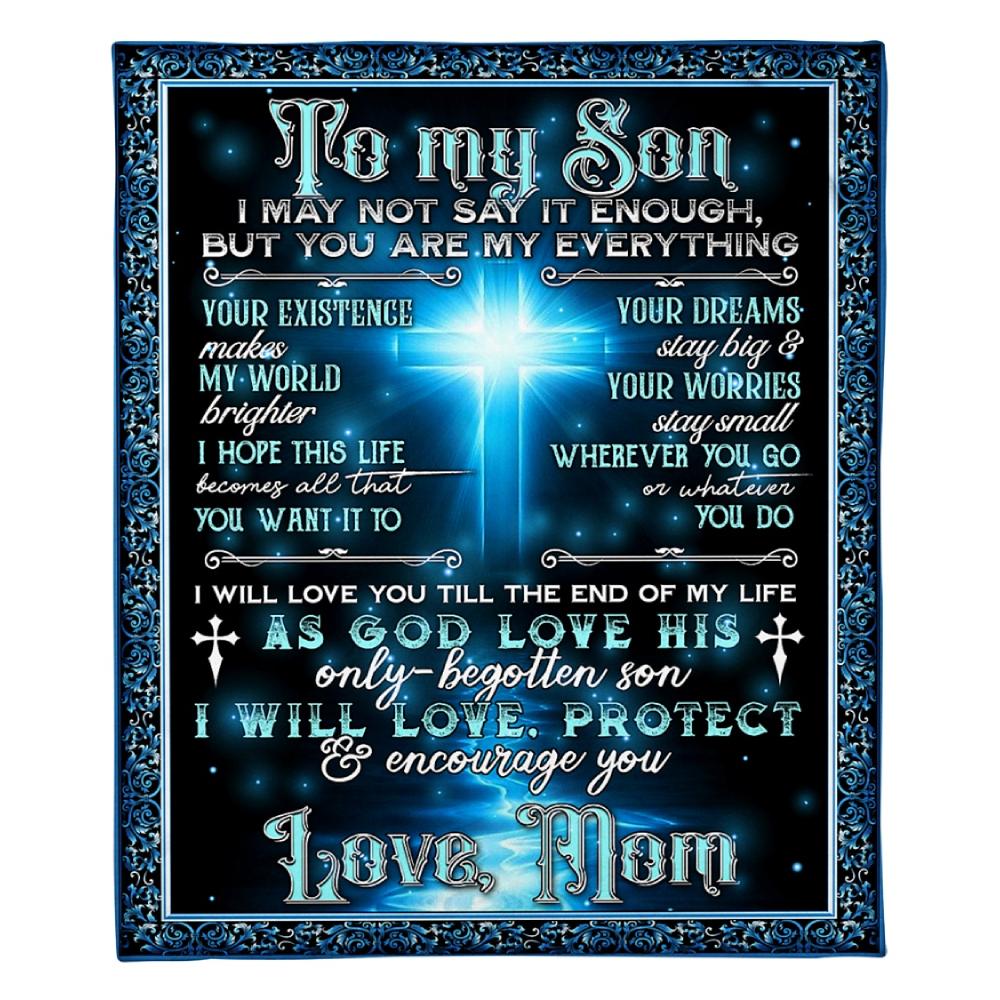 To My Son Cross Mom Fleece Blanket Family Gift Home Decor Bedding Couch Sofa Soft And Comfy Cozy Fleece Blanket Family Gift Home Decor Bedding Couch Sofa Soft And Comfy Cozy